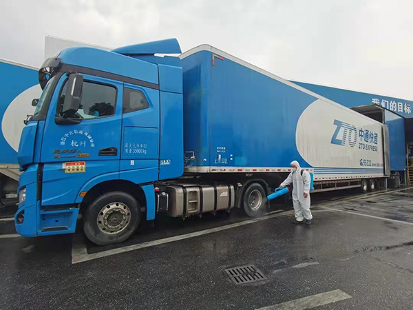 青浦快递物流企业积极防疫，保障疫情下快件收发与消杀